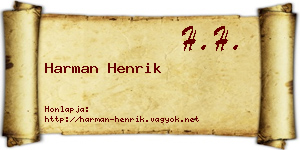 Harman Henrik névjegykártya