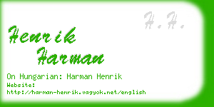 henrik harman business card